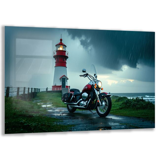 Araçlar Cam Tablo - Motosikletler - Yatay Motif 04-027 