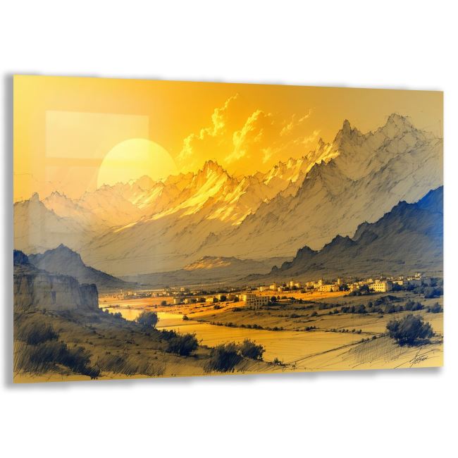 Doğa Manzaralı Cam Tablo - Anadolu - Yatay Motif 03-009 