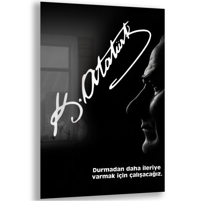 Atatürk Sözleri 1 Cam Tablo - Dikey Motif 02-011 