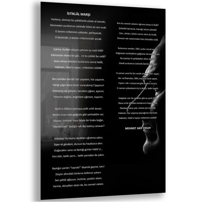 Atatürk Sözleri 1 Cam Tablo - Dikey Motif 02-013 