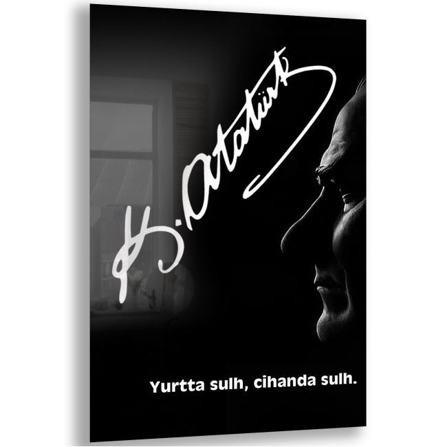 Atatürk Sözleri 1 Cam Tablo - Dikey Motif 02-016 