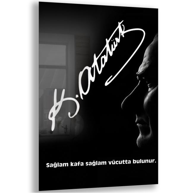 Atatürk Sözleri 1 Cam Tablo - Dikey Motif 02-018 