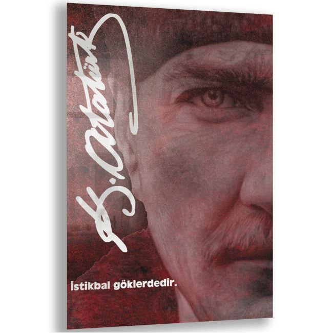 Atatürk Sözleri 2 Cam Tablo - Dikey Motif 02-006 