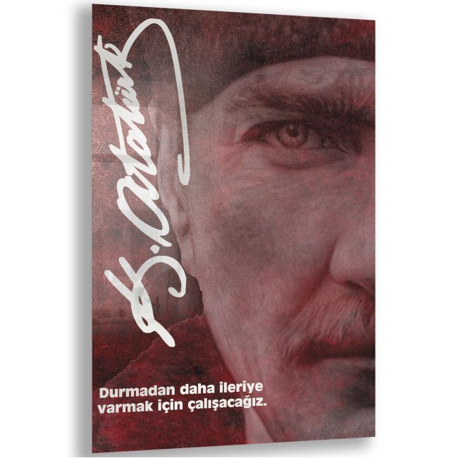 Atatürk Sözleri 2 Cam Tablo - Dikey Motif 02-011 