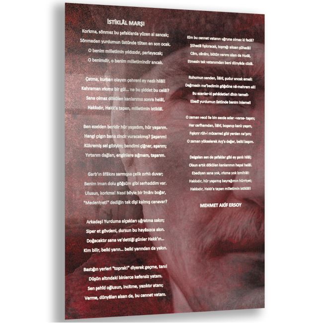 Atatürk Sözleri 2 Cam Tablo - Dikey Motif 02-013 