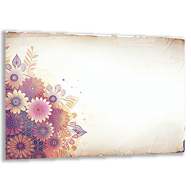 Doğal Bohem Cam Tablo - Yatay Motif 01-040 